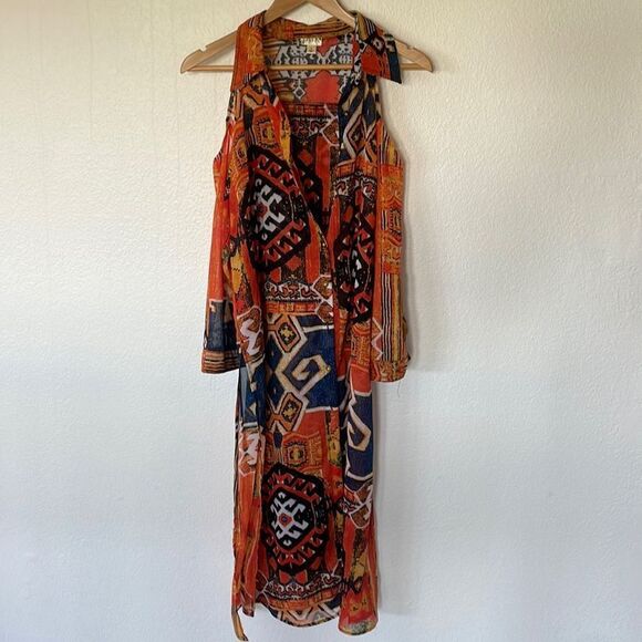 Colorful Aztec printed summer dress - Picture 1 of 4